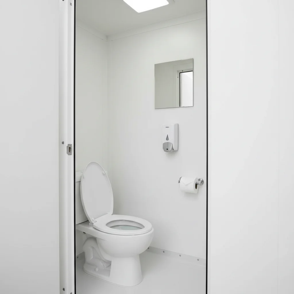 Deluxe flushable portable restroom interior
