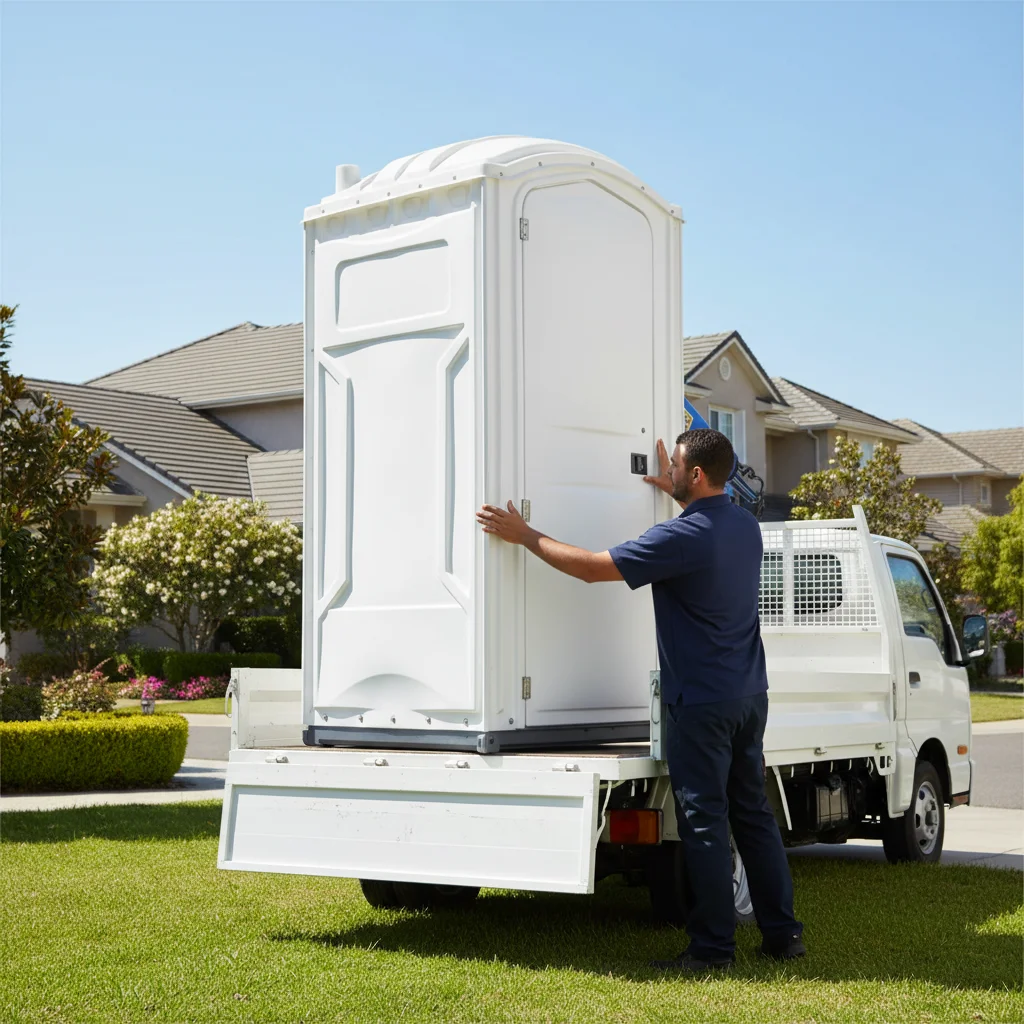 Clean portable restroom delivery