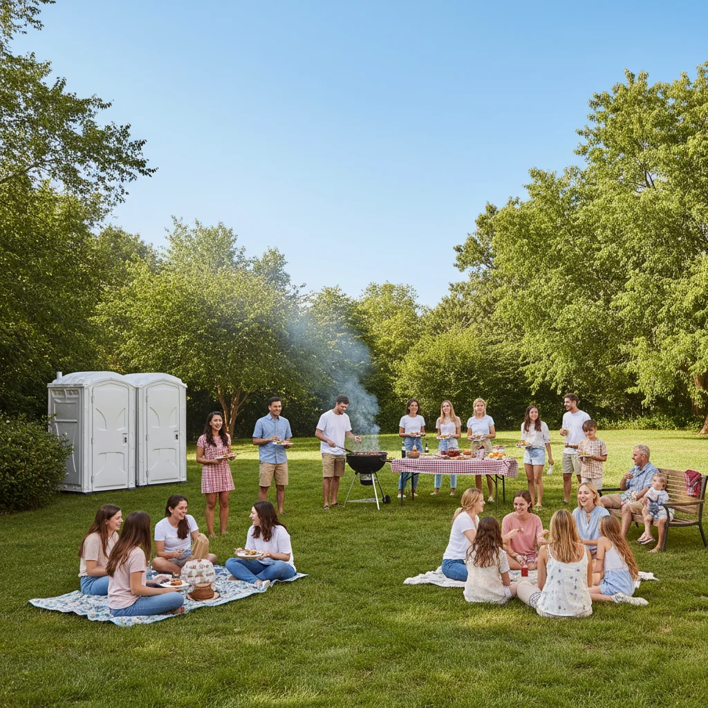 Outdoor event portable restrooms